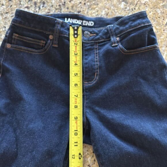 LANDS END Jeans Dark Wash Mid Rise Curvy‎ Skinny Size 8 Petite - Picture 8 of 10